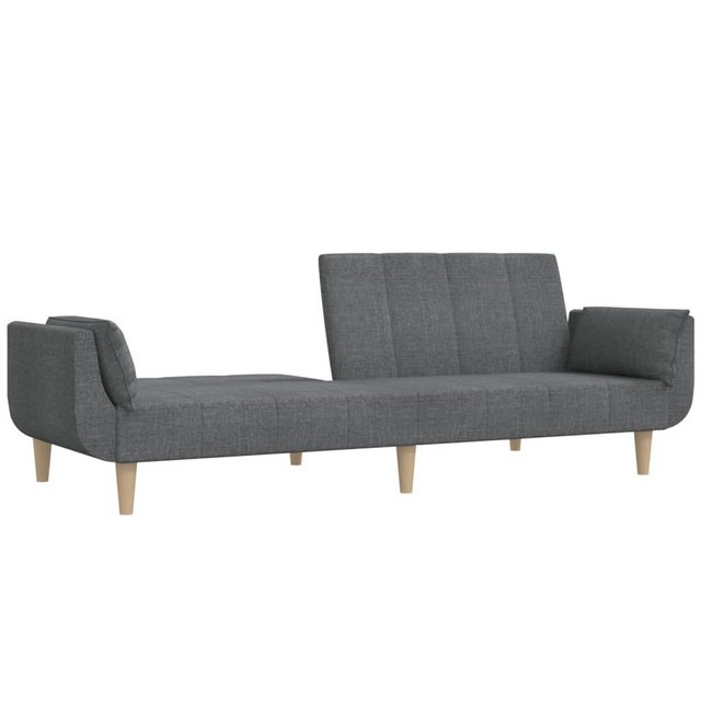 vidaXL Sofa Schlafsofa 2-Sitzer mit 2 Kissen Hellgrau Stoff günstig online kaufen