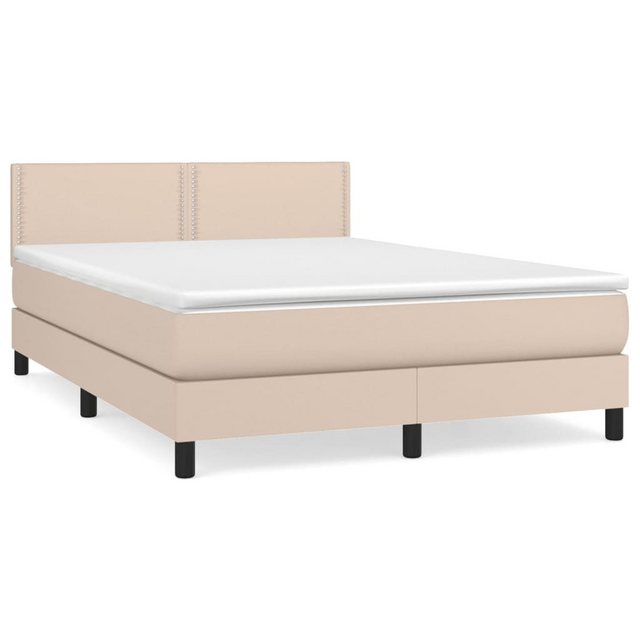 vidaXL Boxspringbett Matratze Cappuccino-Braun 140x200cm Kunstleder1389787 günstig online kaufen