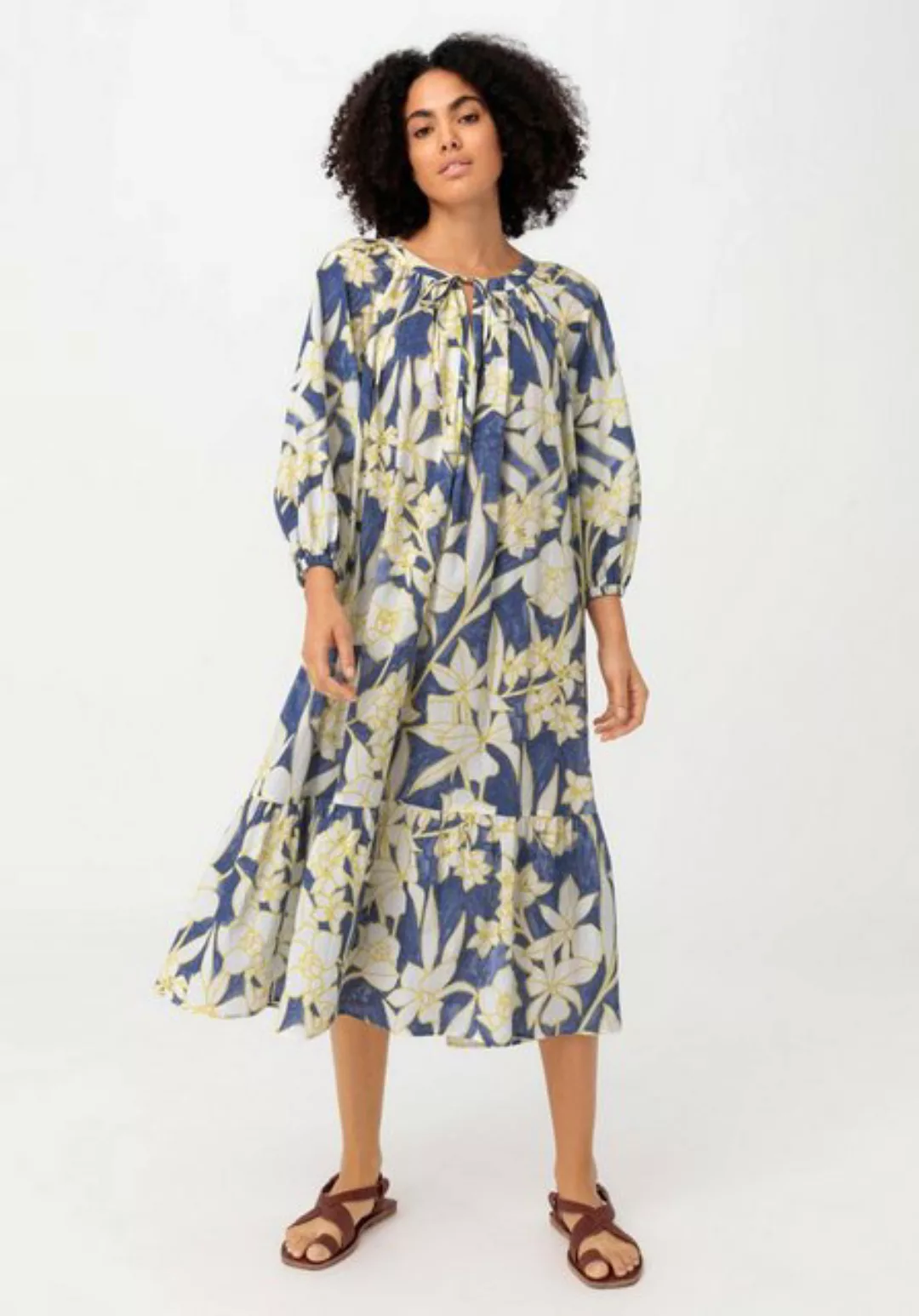 Hessnatur A-Linien-Kleid aus reiner Bio-Baumwolle (1-tlg) günstig online kaufen