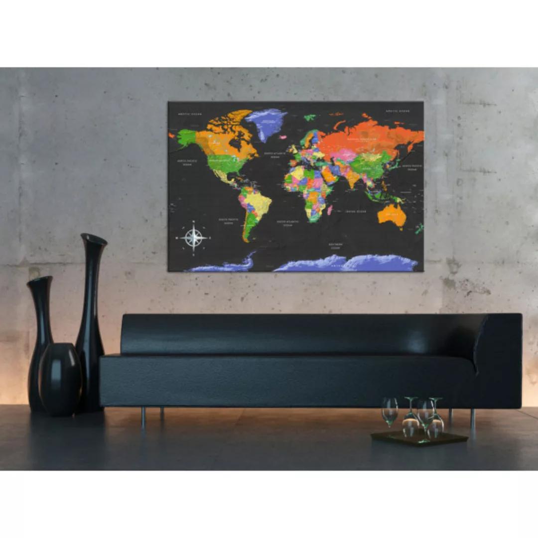 Wandbild World Map: Dark Depth XXL günstig online kaufen