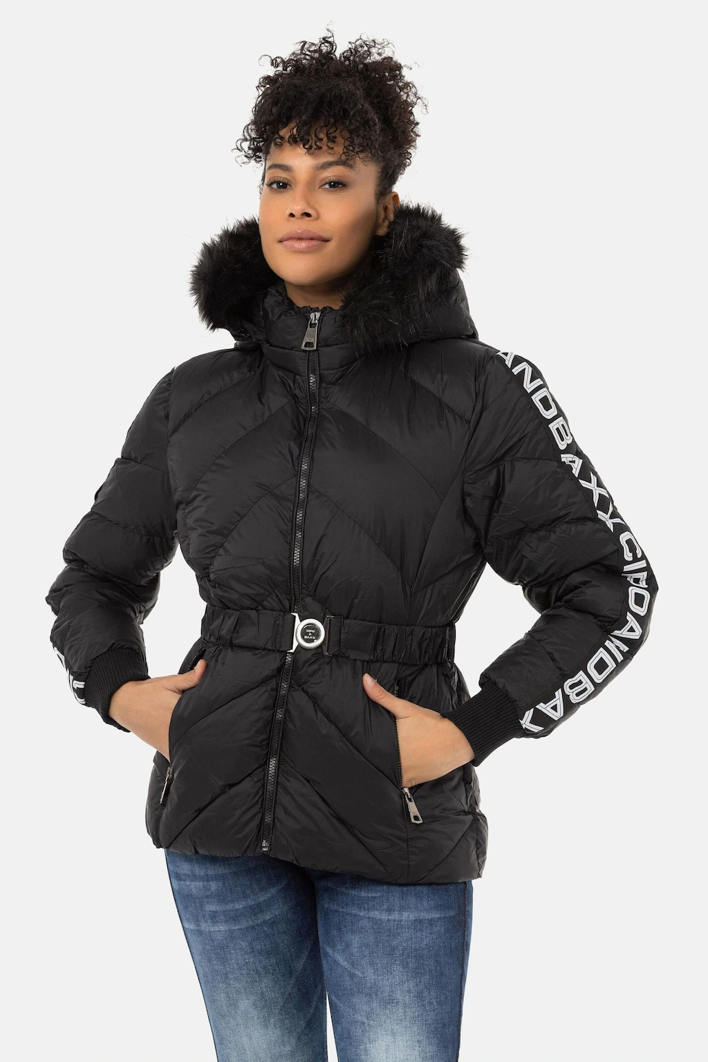 Cipo & Baxx Winterjacke "Jacken", mit Kapuze, mit Gürtel, WM133 günstig online kaufen