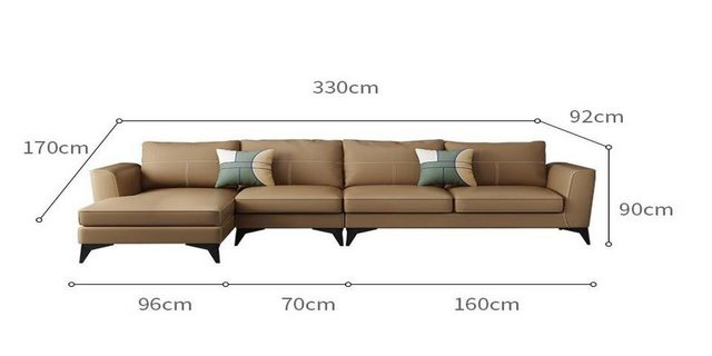 Xlmoebel Ecksofa Modernes Ledersofa in L-Form mit Design-Elementen für das günstig online kaufen