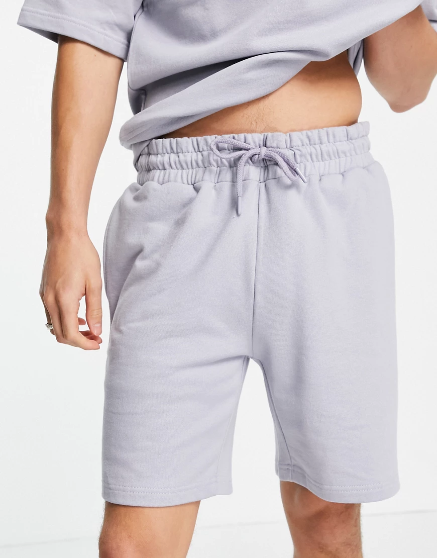Topman – Jersey-Shorts aus Bio-Baumwolle in Grau, Kombiteil günstig online kaufen