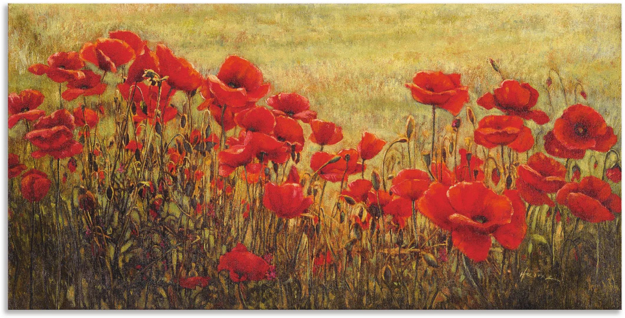 Artland Wandbild "Mohnfeld", Blumenwiese, (1 St.), als Alubild, Outdoorbild günstig online kaufen