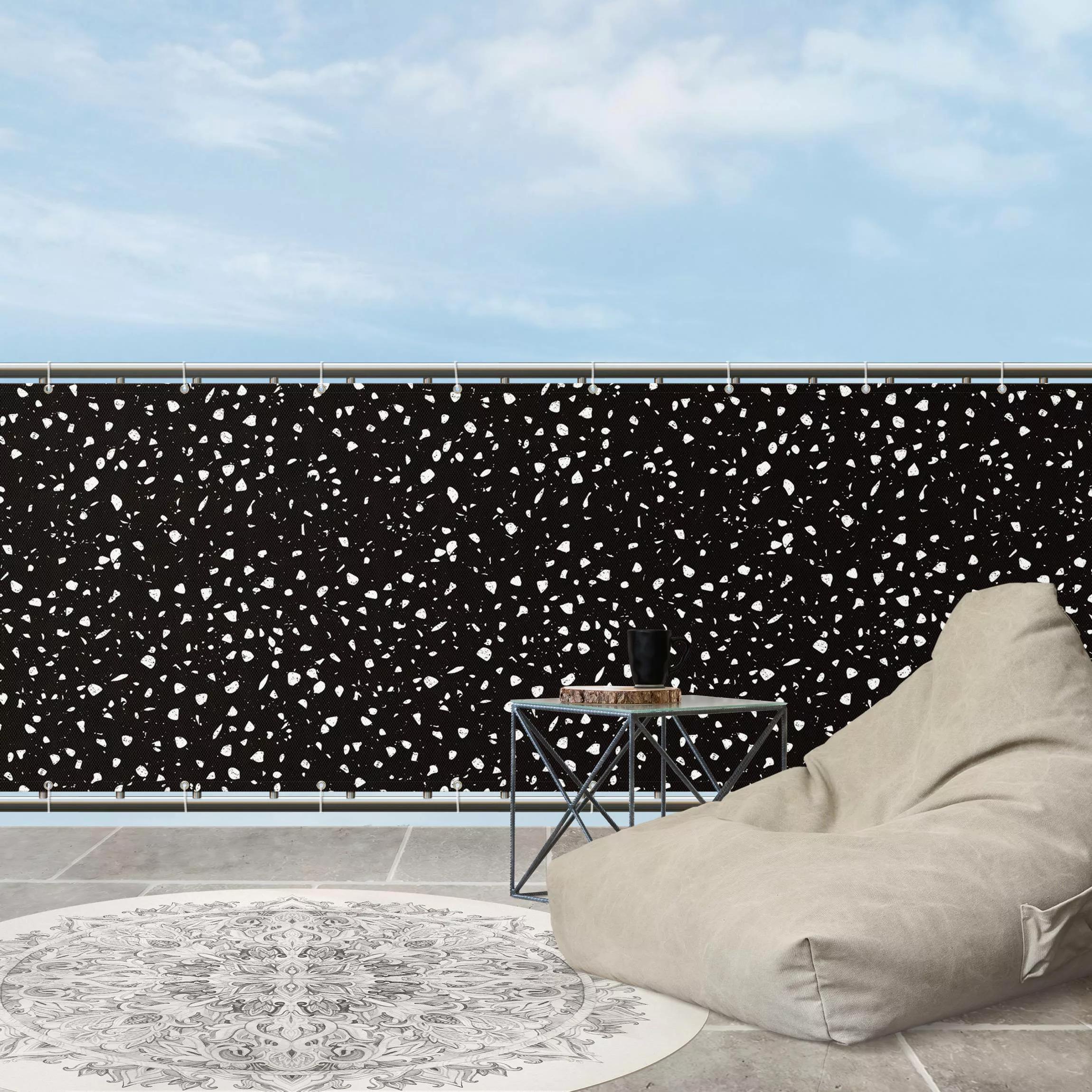 Balkon Sichtschutz Detailliertes Terrazzo Muster Palermo günstig online kaufen