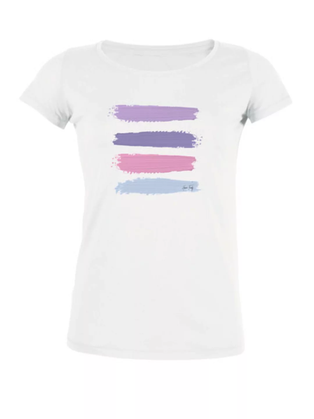 Damen Bio T-shirt "Desires - Stripes" In Weiss Und Schwarz günstig online kaufen