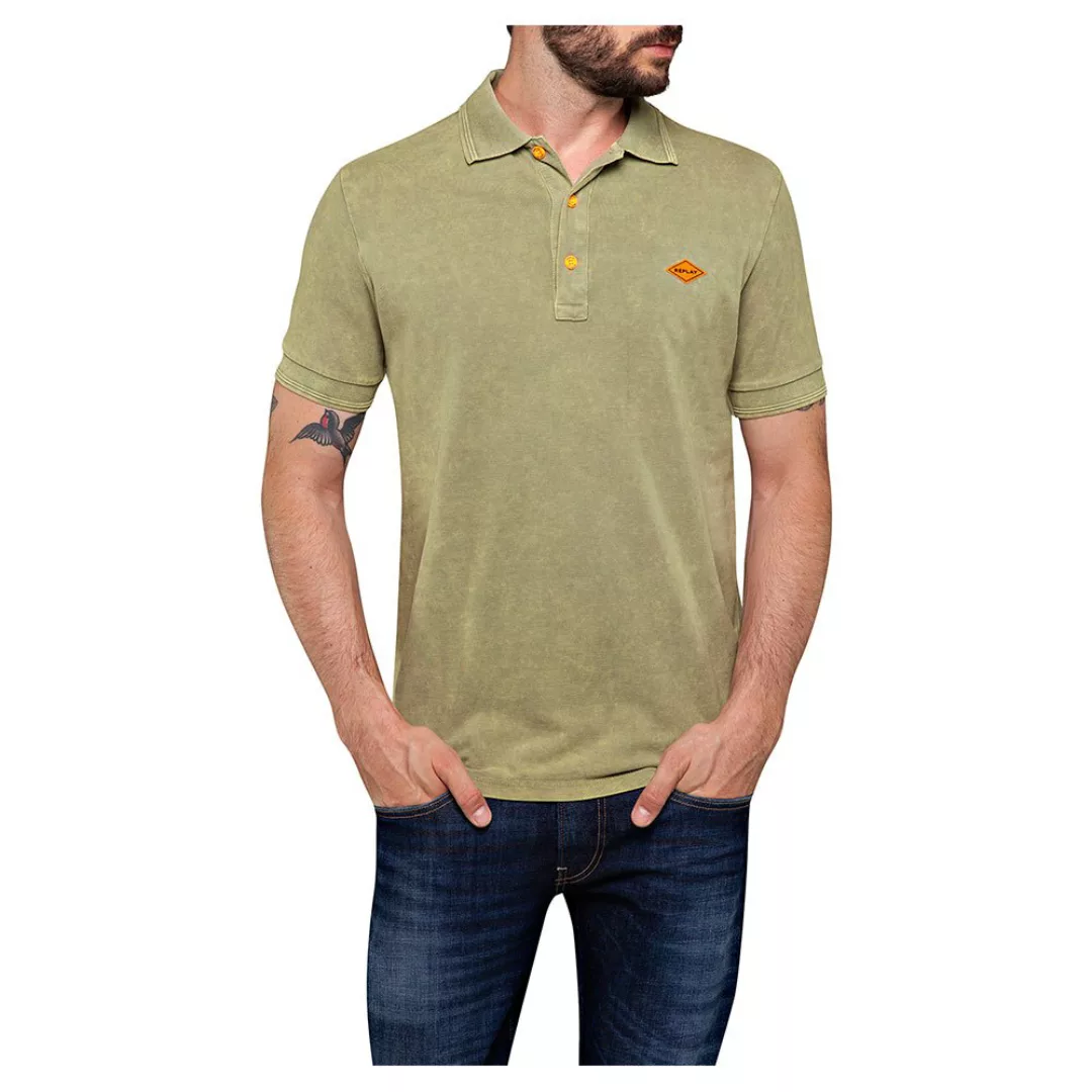 Replay Kurzarm Polo Shirt XS Sage günstig online kaufen