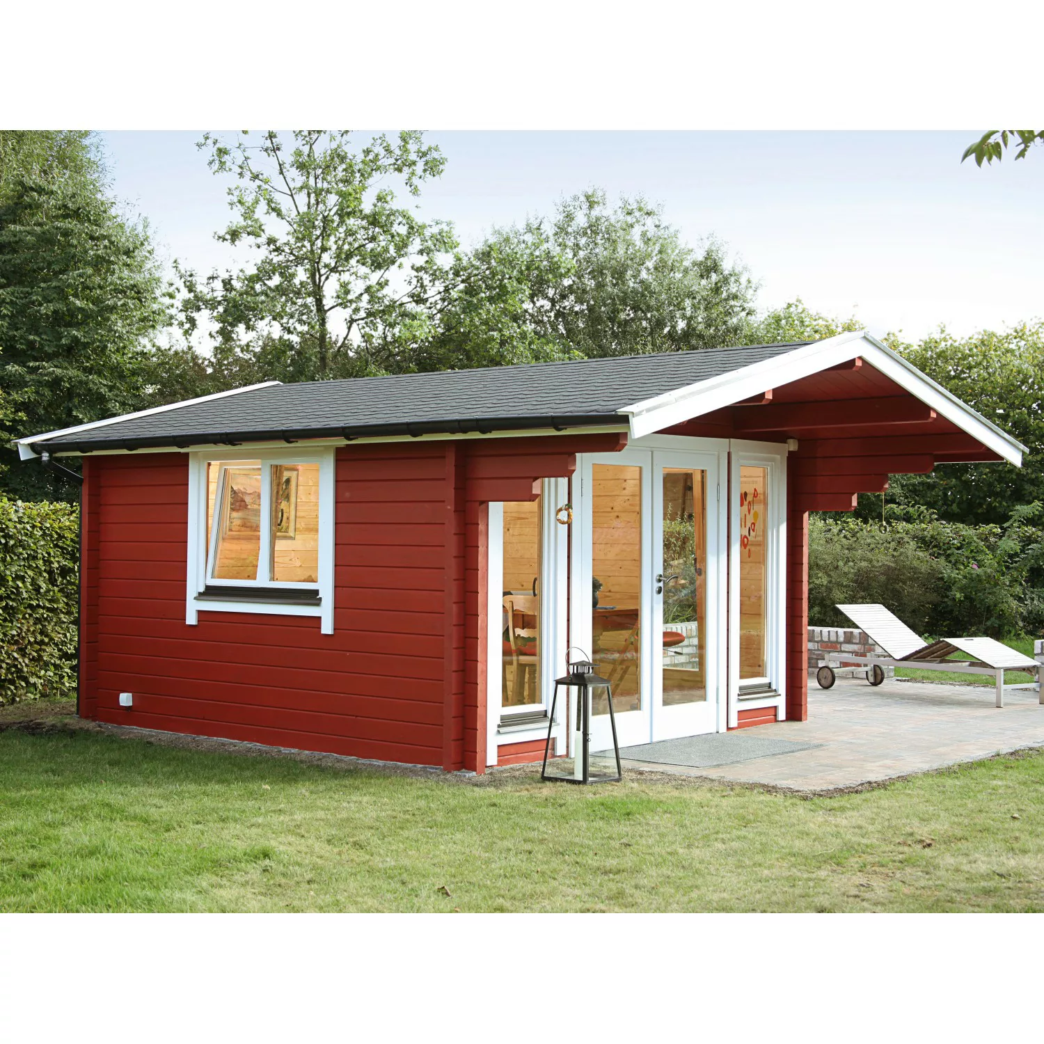 Wolff Finnhaus Holz-Gartenhaus Hammerfest 70-C XL B x T: 390 cm x 390 cm günstig online kaufen