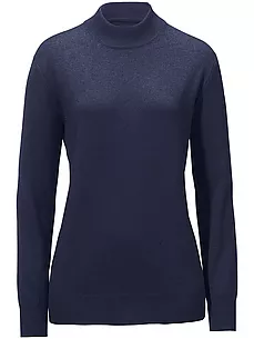 Stehbund-Pullover Modell Sabrina Peter Hahn Seide/Kaschmir blau günstig online kaufen