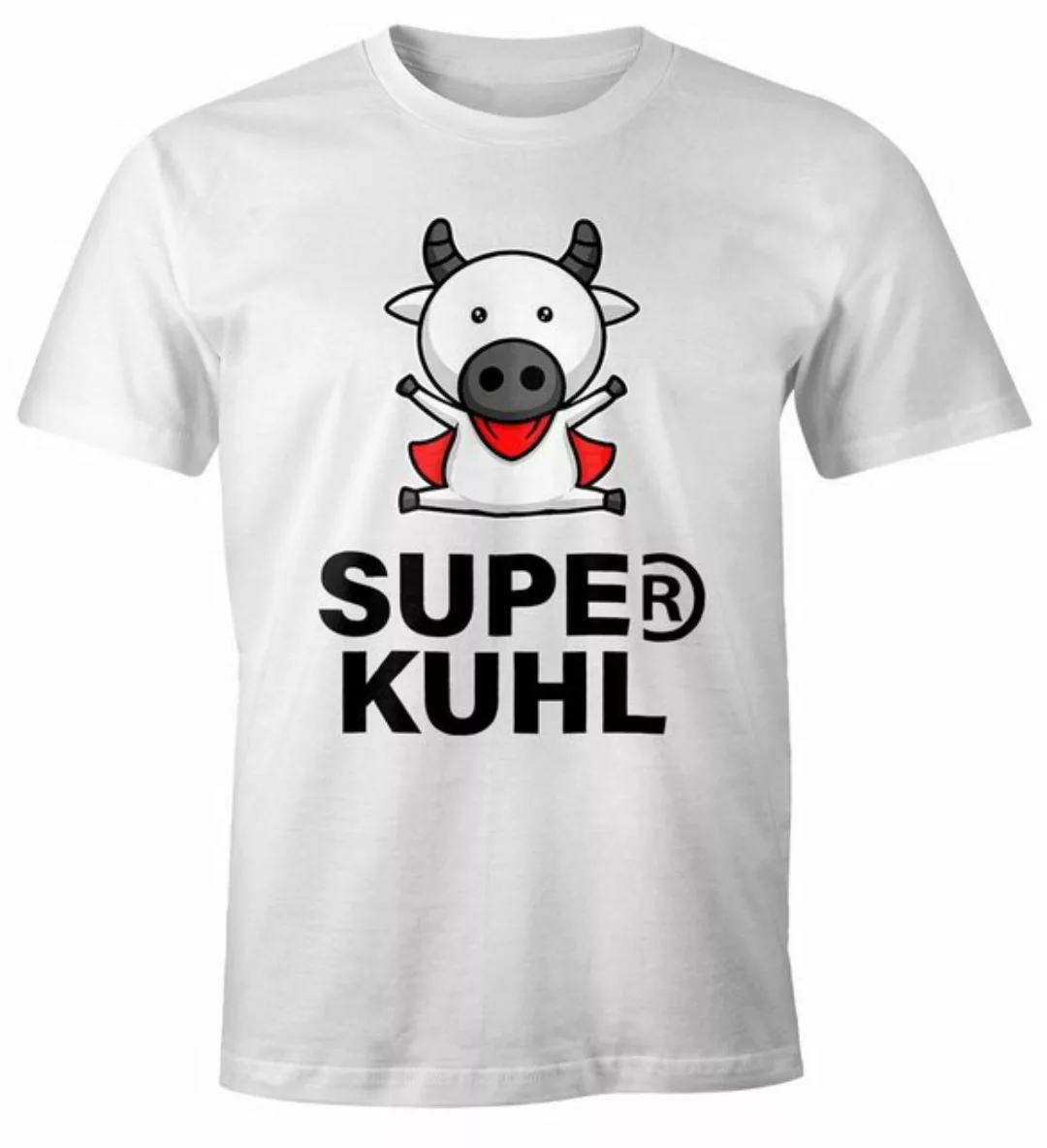 MoonWorks Print-Shirt Lustiges Herren T-Shirt Tier-Motiv Super Kuhl Kuh Fun günstig online kaufen