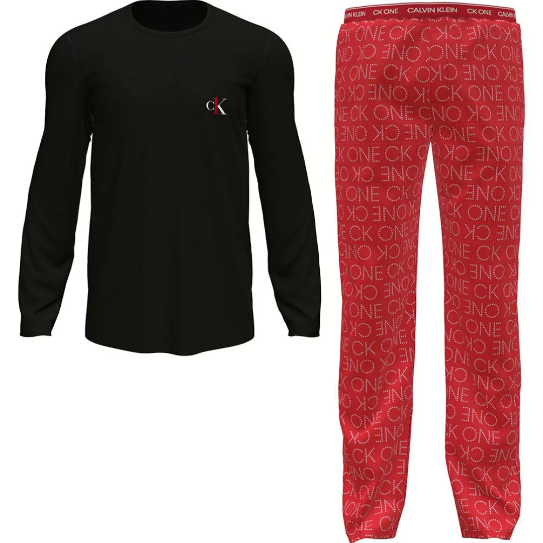 Calvin Klein Underwear Langarm-set Hosen Pyjama S Black Top / Star Logo Pri günstig online kaufen