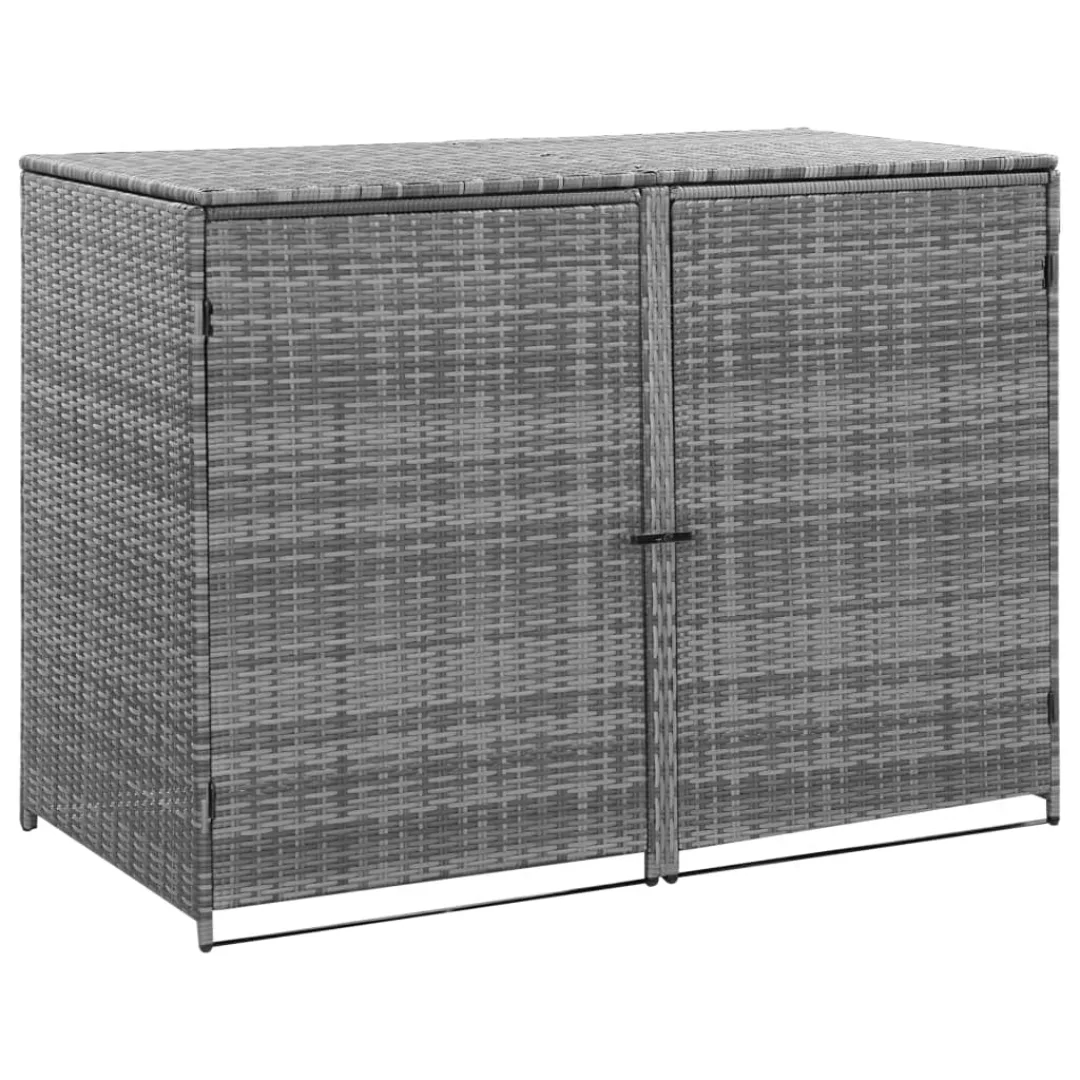 Mülltonnenbox Für 2 Tonnen Poly Rattan Anthrazit 148ãâ77ãâ111 Cm günstig online kaufen