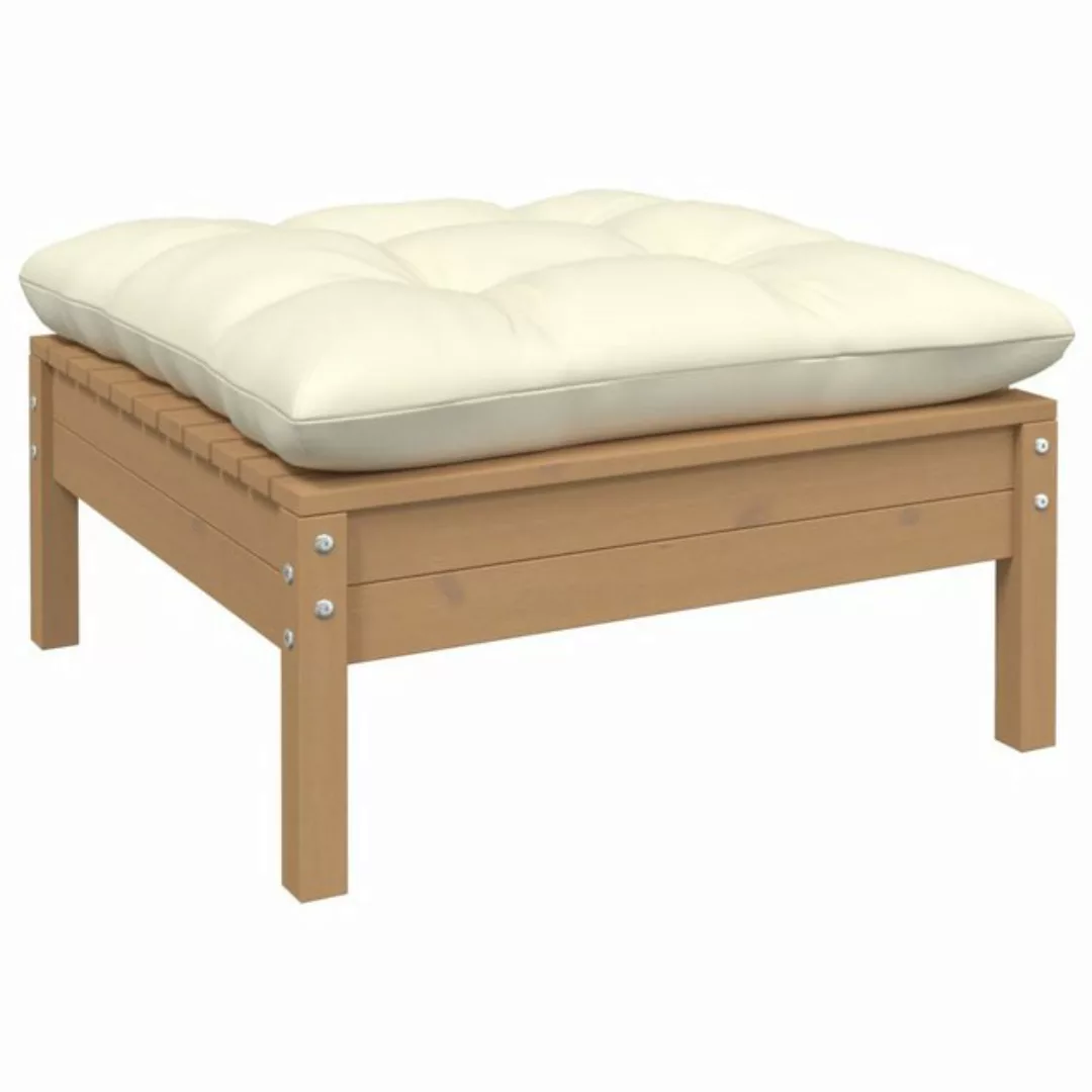 2-sitzer-gartensofa Mit Kissen Creme Massivholz Kiefer günstig online kaufen