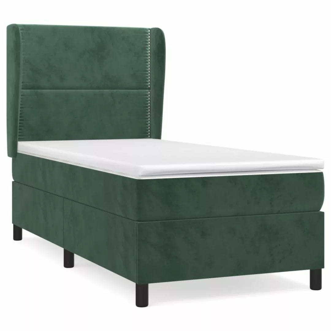 Vidaxl Boxspringbett Mit Matratze Dunkelgrün 100x200 Cm Samt günstig online kaufen