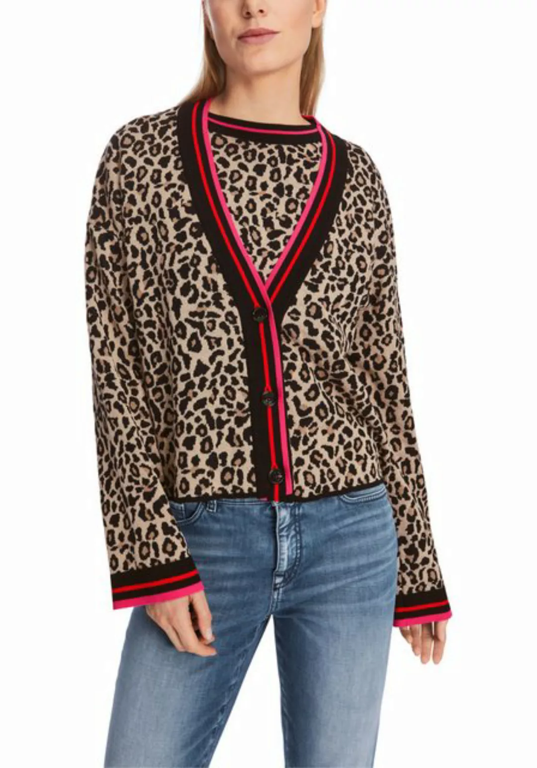 Marc Cain Strickjacke Patch it Up Premium Damenmode in Leo-Dessin günstig online kaufen