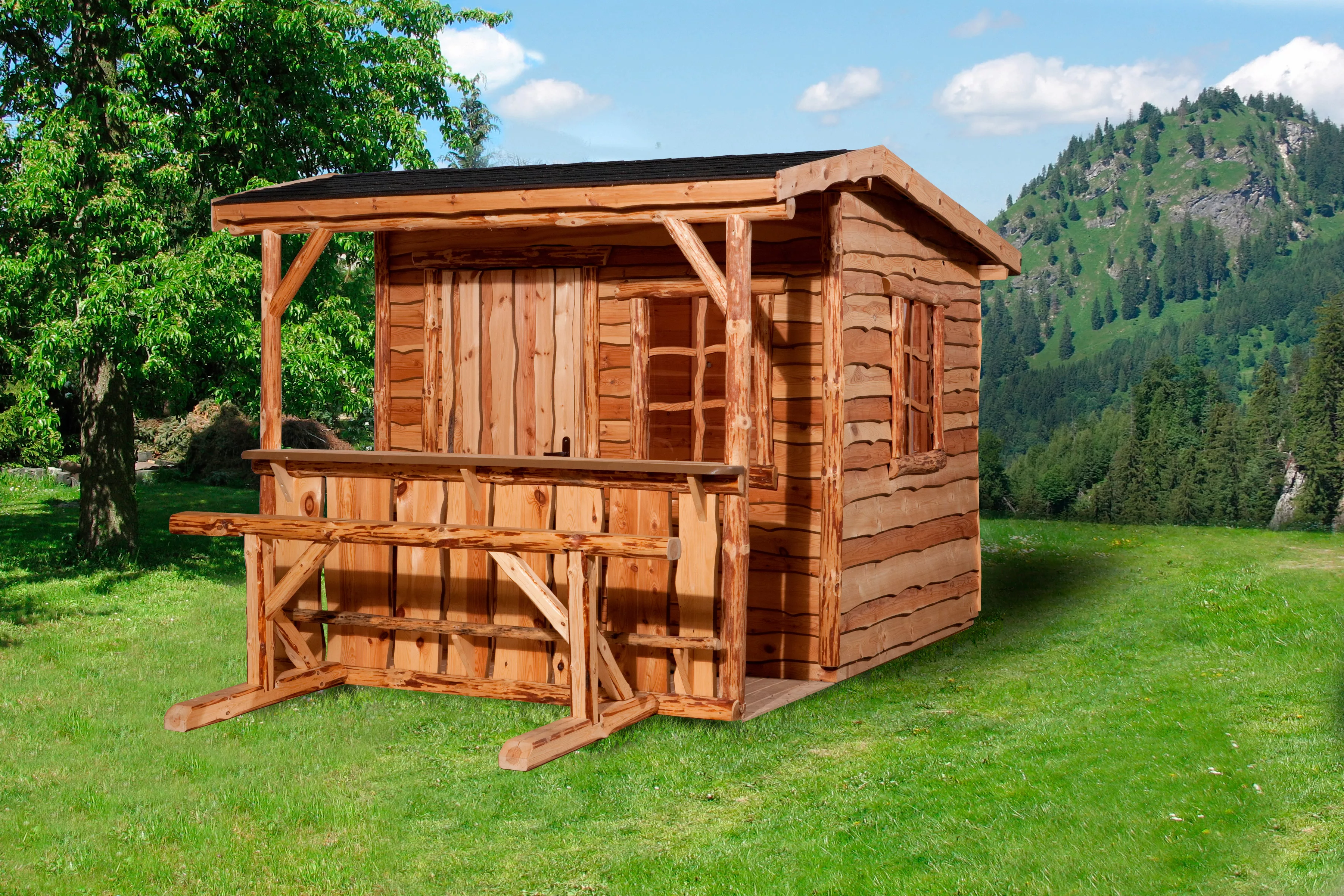Weka Holz-Gartenhaus Nature Satteldach Unbehandelt 242 cm x 331 cm günstig online kaufen