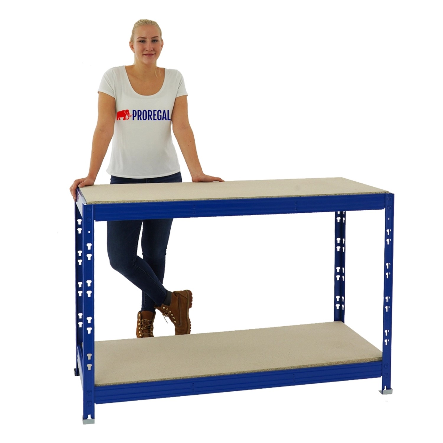 PROREGAL Werkbank Tiger HxBxT 90 x 140 x 60 cm Fachlast 300 kg Blau günstig online kaufen