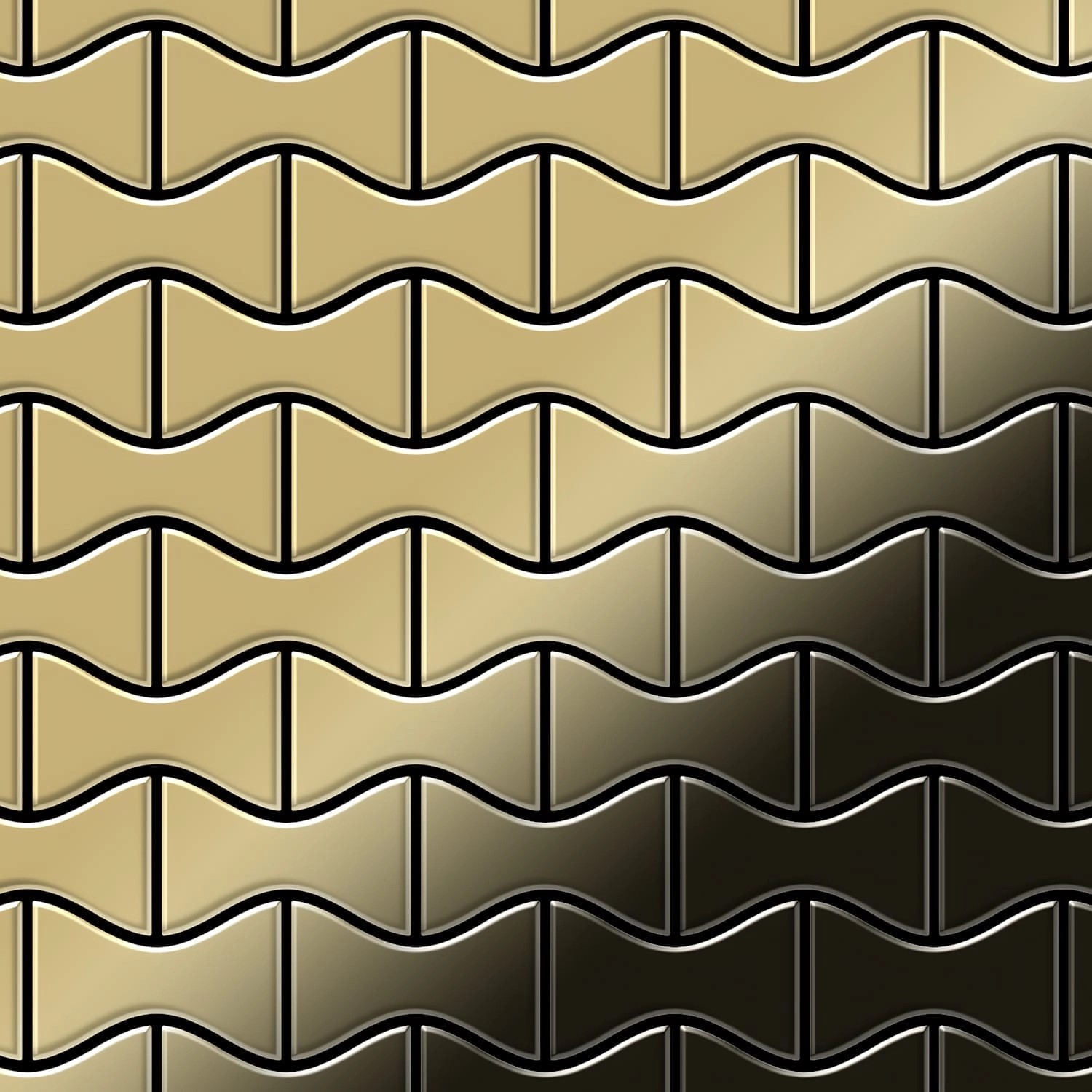 ALLOY Mosaik Fliese Massiv Metall Titan Hochglänzend Gold 1,6mm Stark Kisme günstig online kaufen