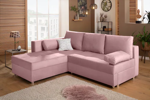 Home affaire Ecksofa "Italia L-Form", mit Bettfunktion und Bettkasten, Fede günstig online kaufen