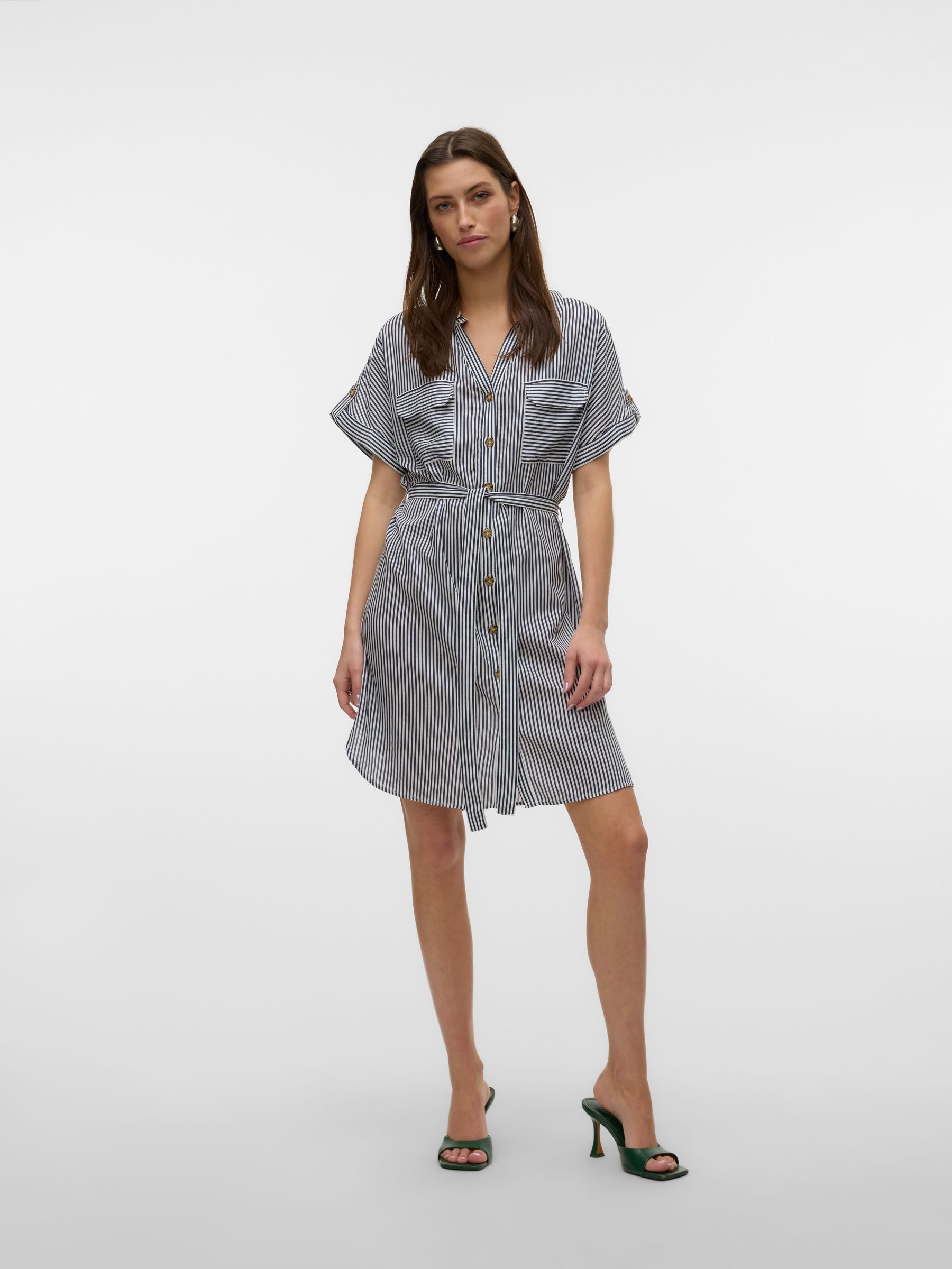Vero Moda Shirtkleid Gestreiftes Hemdkleid mit günstig online kaufen