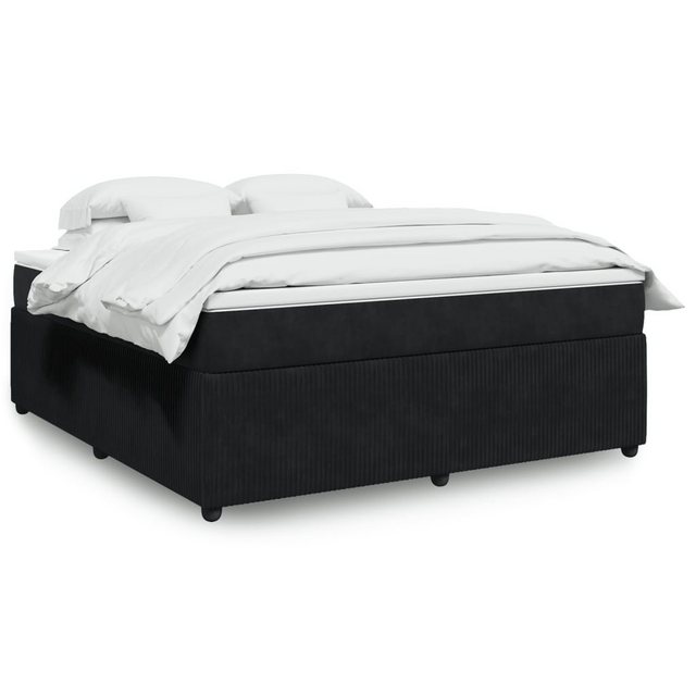 vidaXL Bettgestell Boxspringbett mit Matratze Schwarz 180x200 cm Samt Bett günstig online kaufen