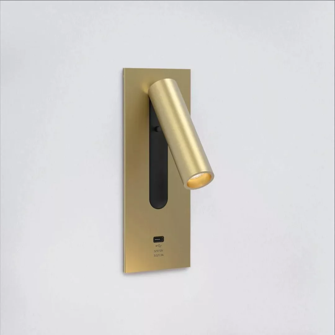 LED Wandleuchte Fuse in Gold-matt 3,5W 185lm mit USB günstig online kaufen