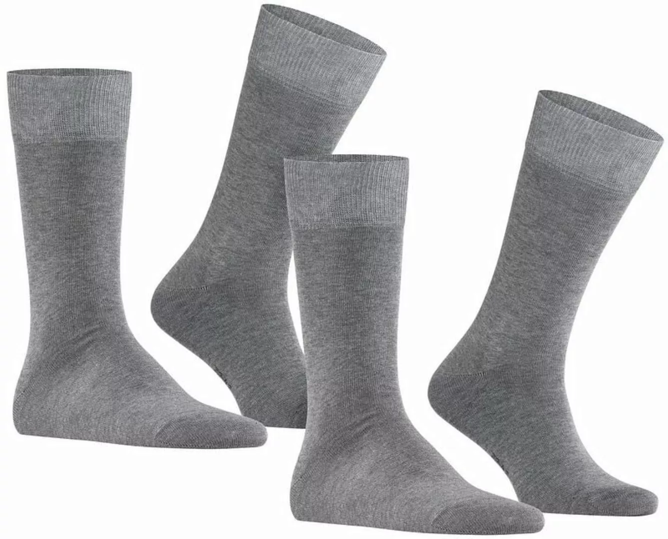 Falke Happy Socken 2 Paar Grau Melange - Größe 43-46 günstig online kaufen