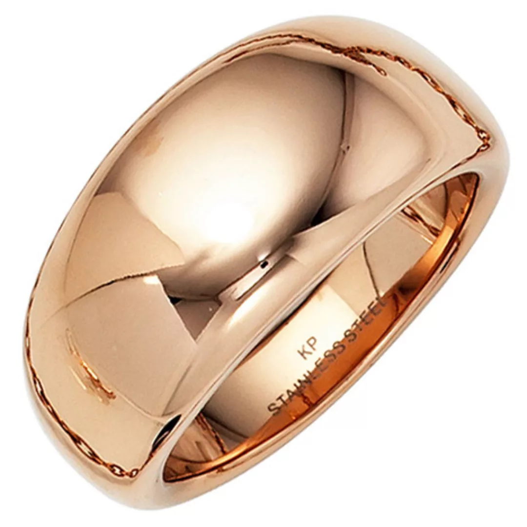 SIGO Damen Ring breit Edelstahl rotgold farben beschichtet günstig online kaufen