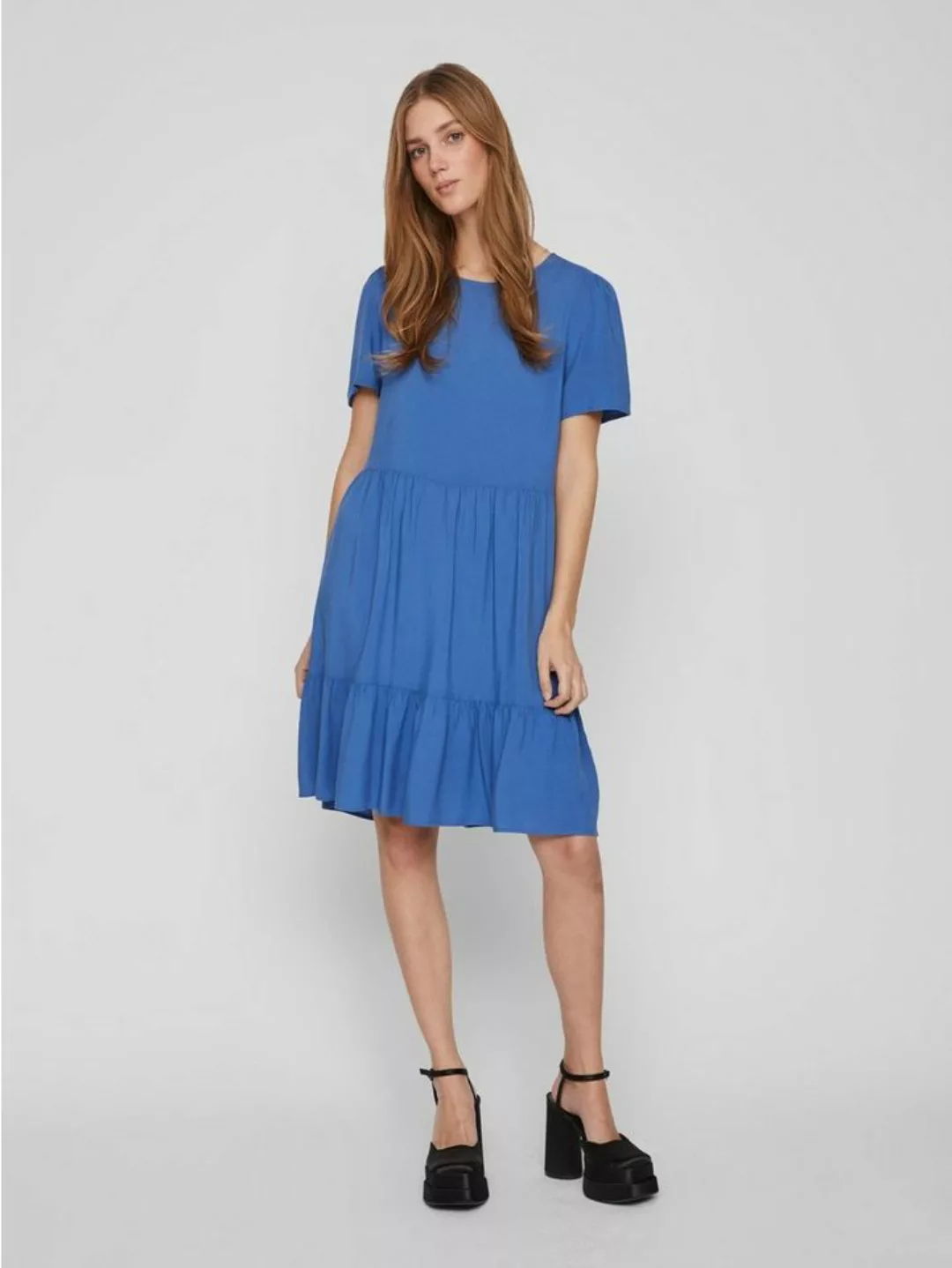 Vila Shirtkleid Blusen Kleid Knielanges Kurzarm Dress VIPAYA (kurz) 6067 in günstig online kaufen