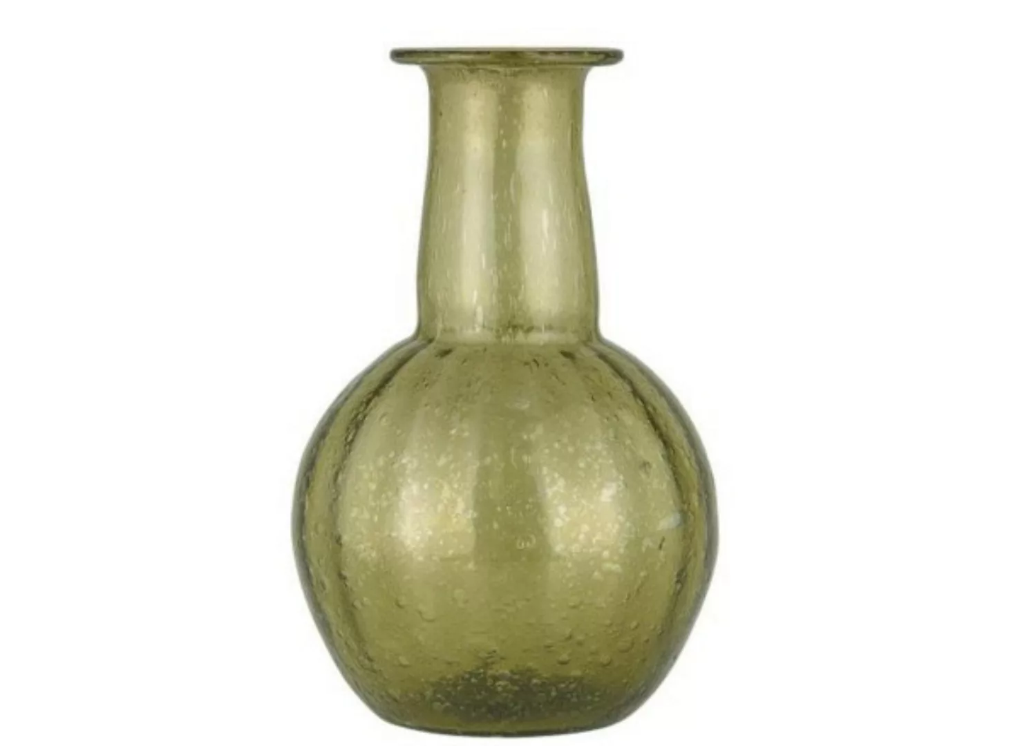 Vase gerillt breiter Hals UNIKA Dunkelgrün günstig online kaufen