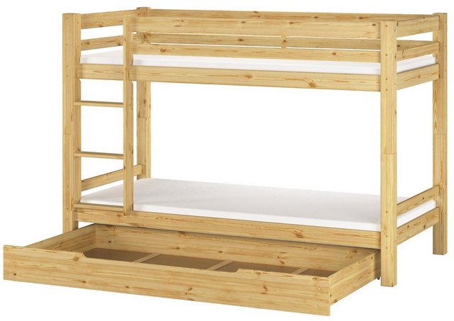 ERST-HOLZ Etagenbett Stockbett 90x200 Kiefer massiv Rollrost, Matratzen u. günstig online kaufen