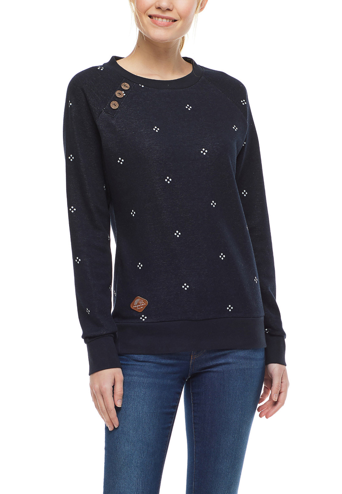 Ragwear Damen Sweater DARIA DOTS 2121-30005 Navy 2028 Dunkelblau günstig online kaufen