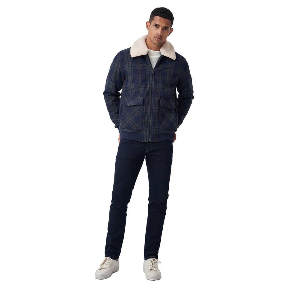 Salsa Jeans 125527-806 / Slim Checkered Sheep Bomber Bomber Jacke L Blue günstig online kaufen