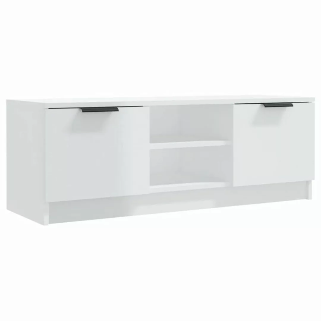 vidaXL TV-Schrank TV-Schrank Hochglanz-Weiß 102x35x36,5 cm Spanplatte Lowbo günstig online kaufen