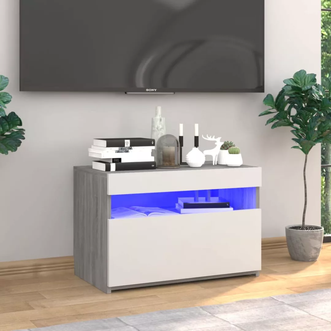 Vidaxl Tv-schrank Mit Led-leuchten Grau Sonoma 60x35x40 Cm günstig online kaufen