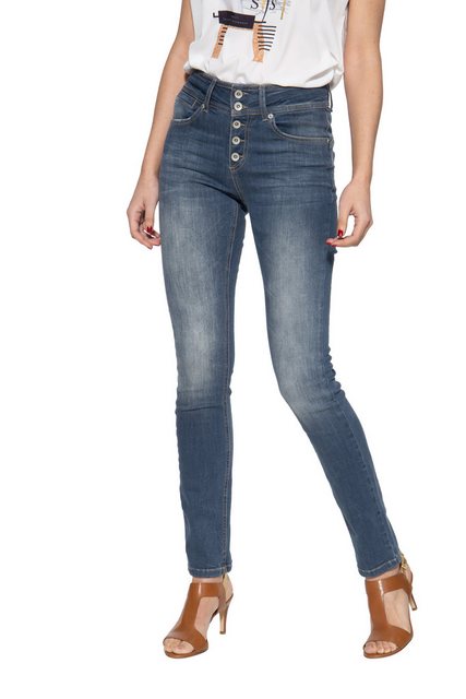 ATT Jeans 5-Pocket-Jeans Chloe mit zwei Knöpfen und Waschungen günstig online kaufen