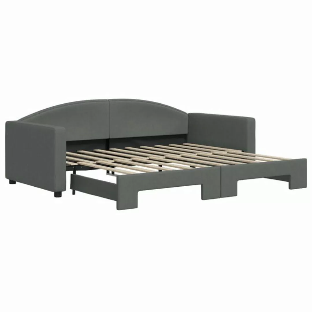 vidaXL Bett Tagesbett Ausziehbar Dunkelgrau 90x190 cm Stoff günstig online kaufen