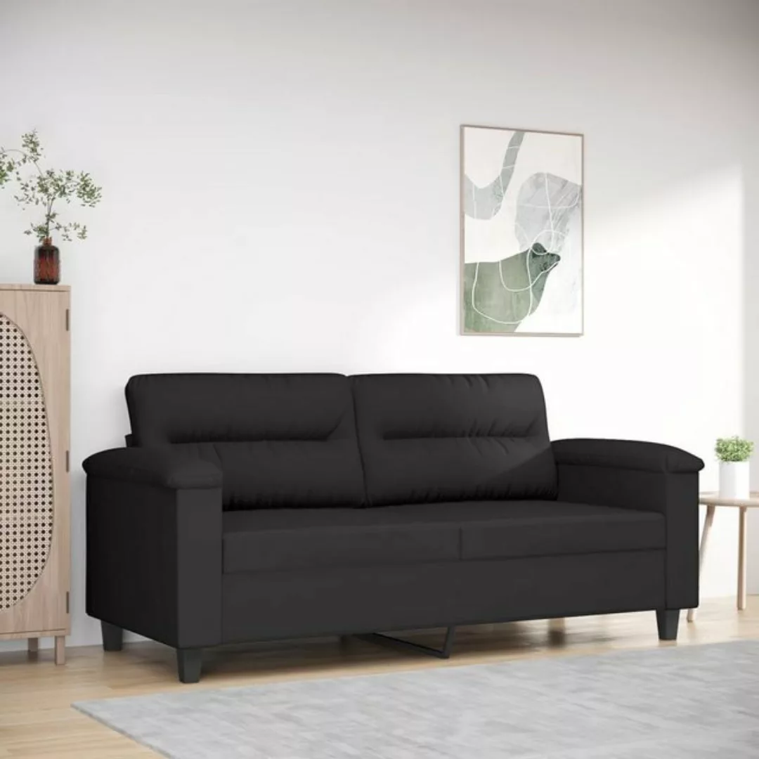 vidaXL Sofa 2-Sitzer-Sofa Schwarz 140 cm Mikrofasergewebe günstig online kaufen