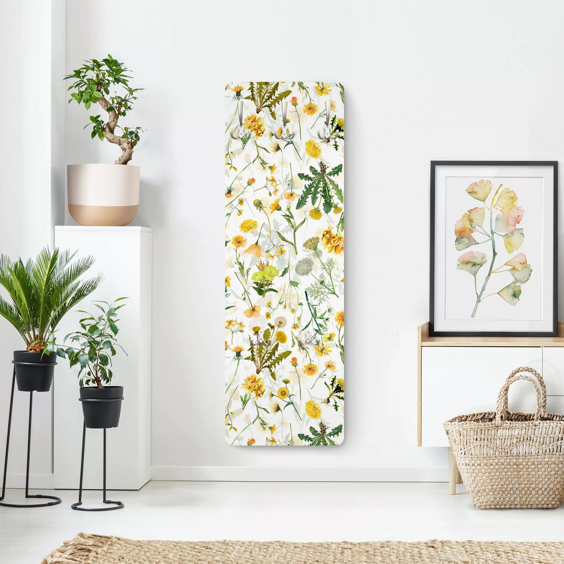 Wandgarderobe Gelbe Wildblumen günstig online kaufen