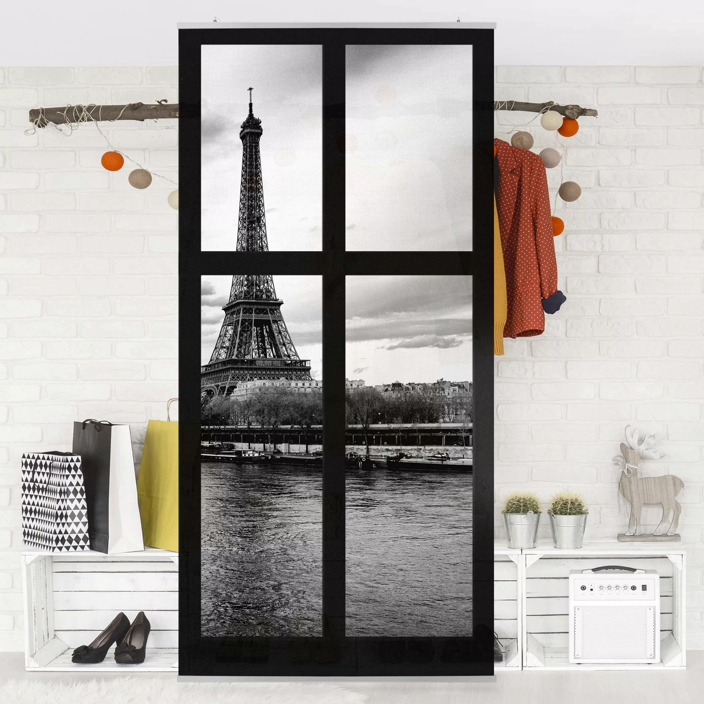 Raumteiler Fenster Eiffelturm Seine Paris günstig online kaufen