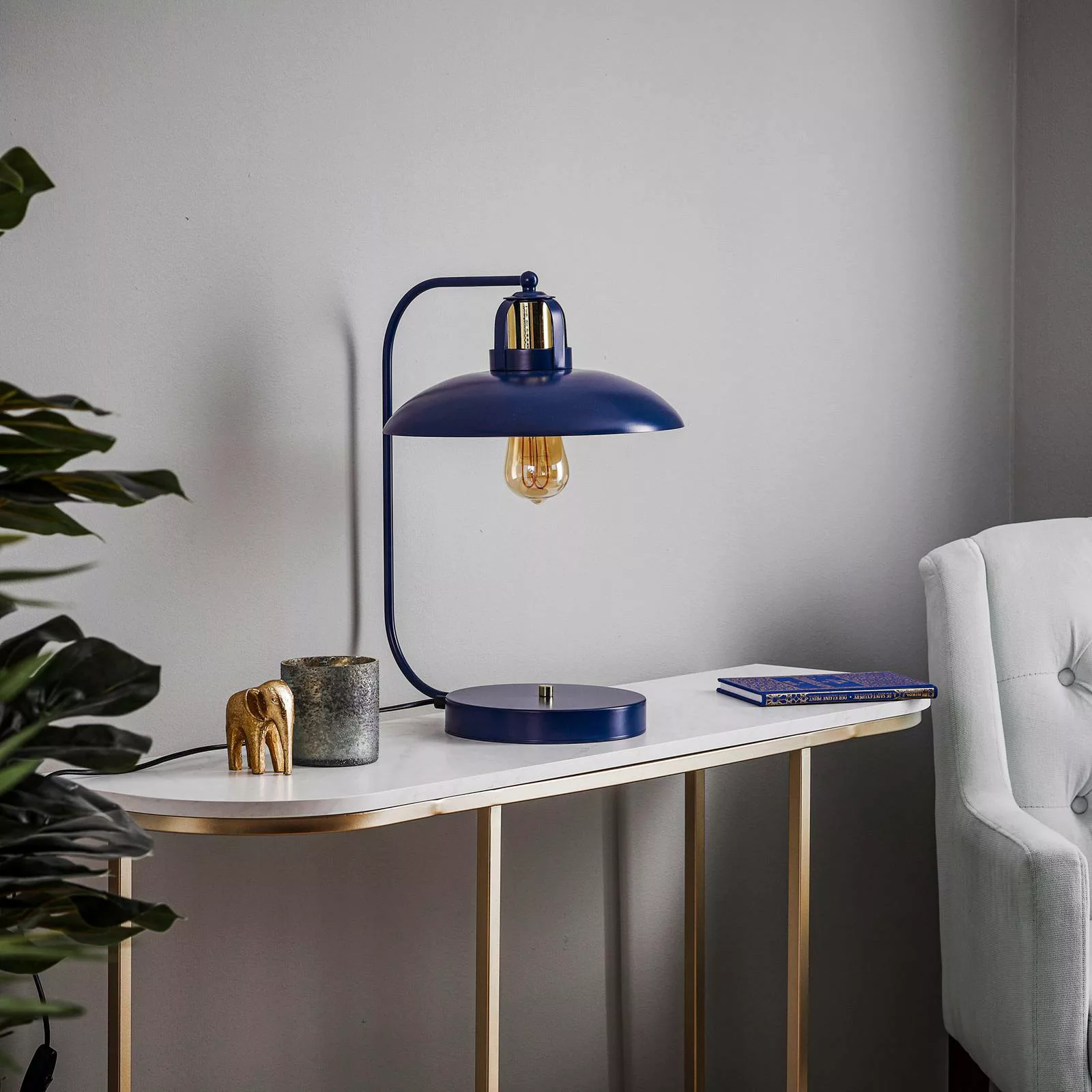 Tischlampe Felix, blau/gold günstig online kaufen