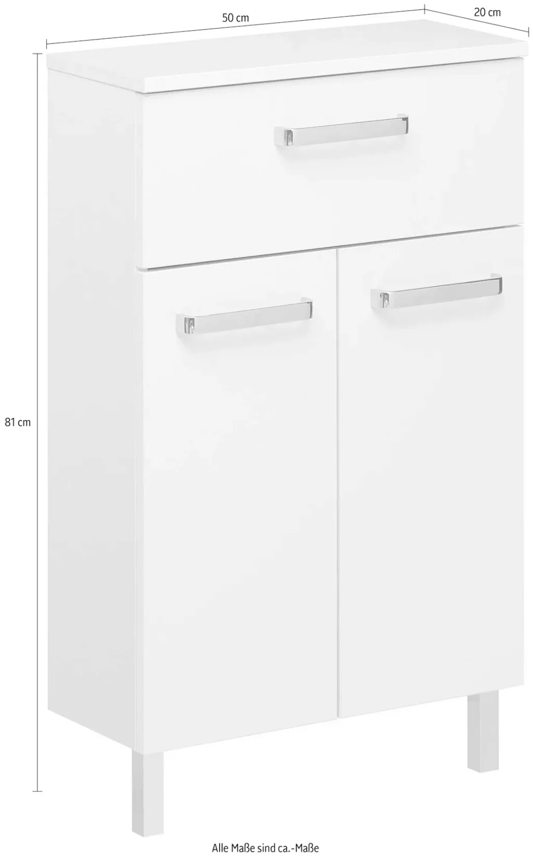 Saphir Unterschrank "Quickset Badschrank mit 2 Türen, 1 Schublade, 50 cm br günstig online kaufen