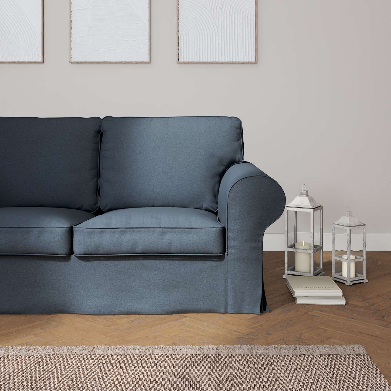 Bezug für Ektorp 2-Sitzer Schlafsofa ALTES Modell, Dunkelblau, Sofabezug Ek günstig online kaufen