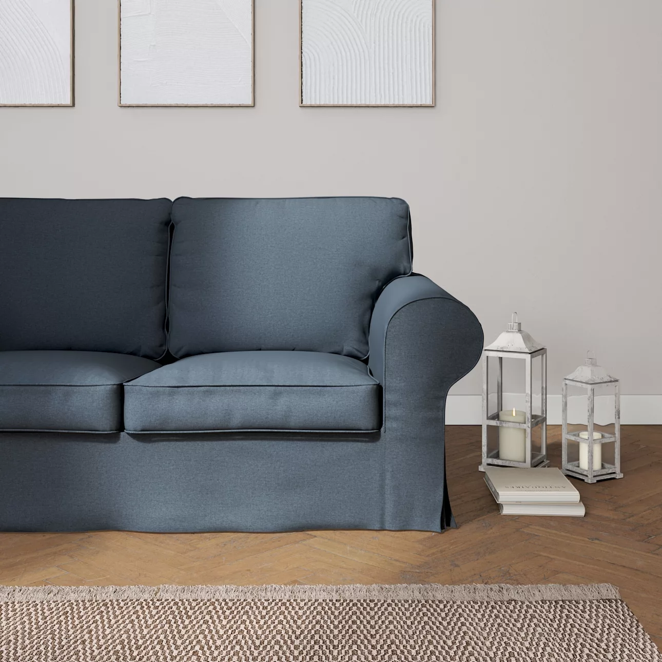 Bezug für Ektorp 2-Sitzer Schlafsofa NEUES Modell, Dunkelblau, Sofabezug fü günstig online kaufen