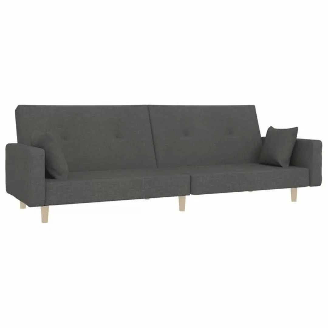 vidaXL Sofa Schlafsofa Sofa mit Schlaffunktion mit 2 Kissen Stoff, Dunkelgr günstig online kaufen