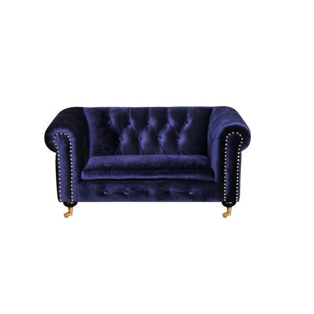 Xlmoebel 2-Sitzer Sofa aus Textil - Design Polster Zweisitzer Couch in Blau günstig online kaufen