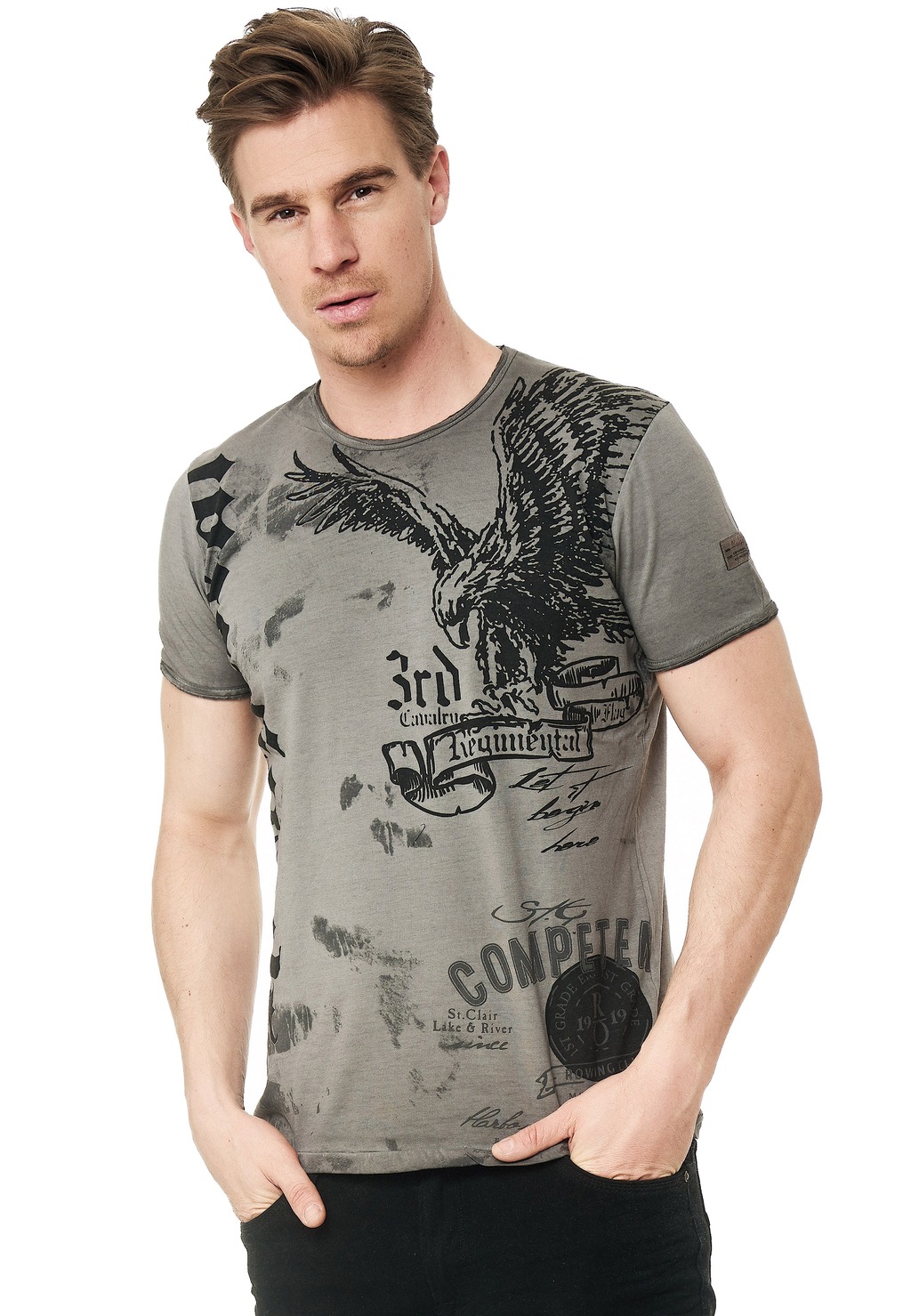 Rusty Neal T-Shirt, mit Adler-Print günstig online kaufen