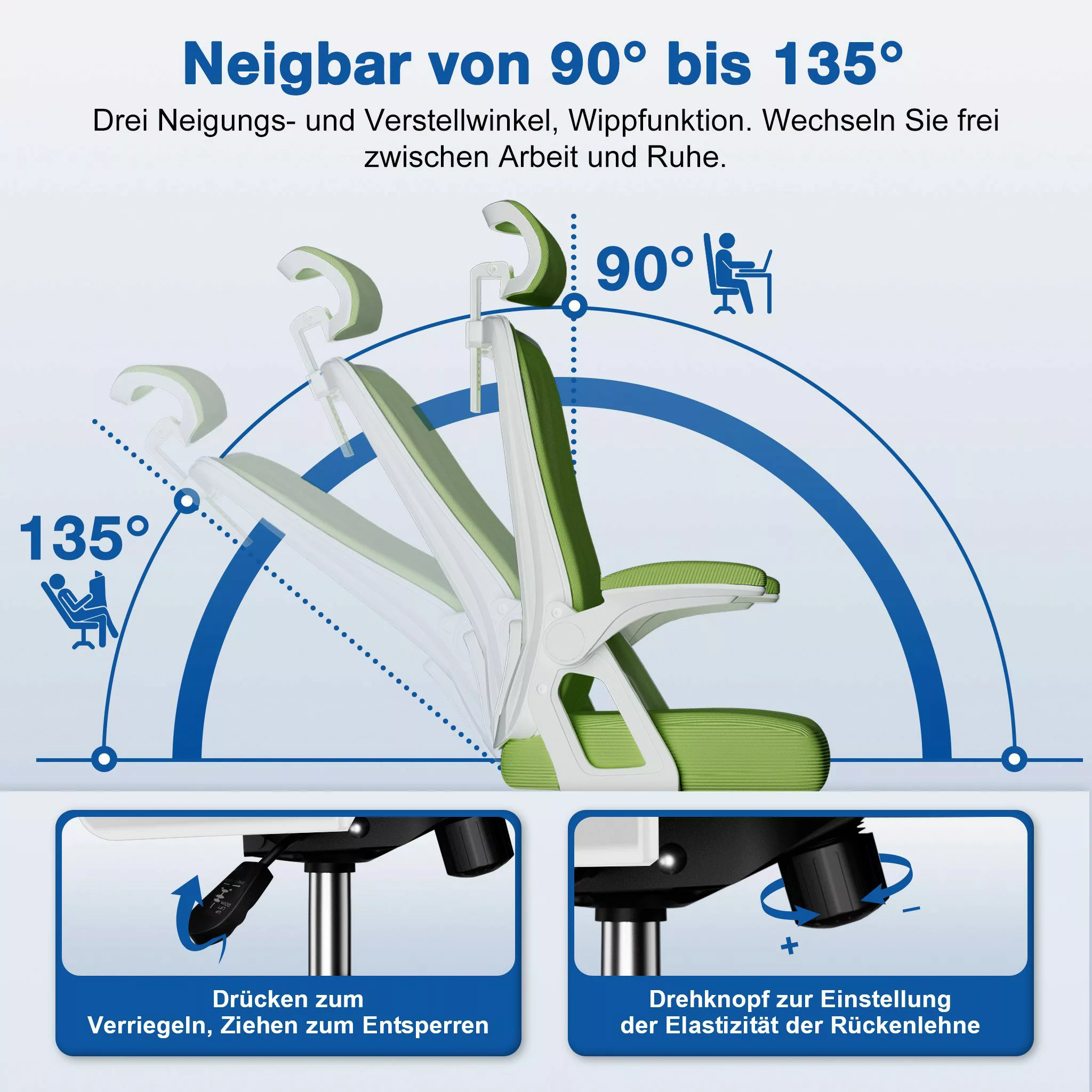 Adormii Bürostuhl Ergonomischer Bürostuhl mit verstellbarer günstig online kaufen