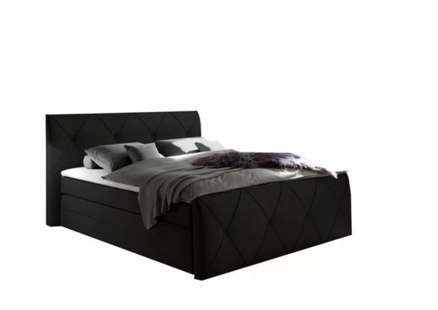 ED EXCITING DESIGN Boxspringliege (180 x 200 cm, Calgary 1 schwarz 180 cm), günstig online kaufen