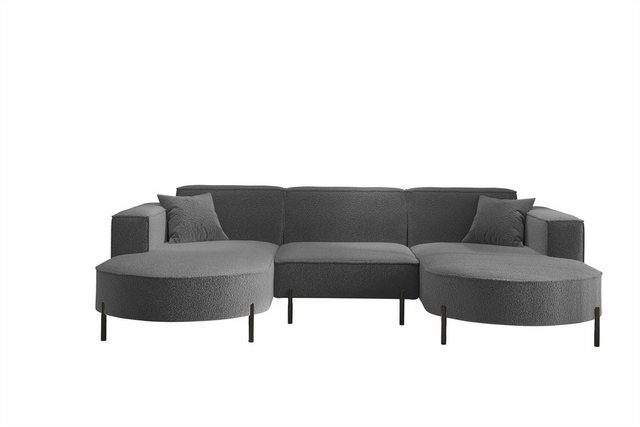 Fun Möbel Wohnlandschaft Sofa U-Form VALENCIA in Stoff, Für Saugroboter gee günstig online kaufen